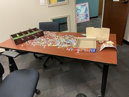 [#C20-58] Cherry Wood Top Rolling Table (72 x 30)