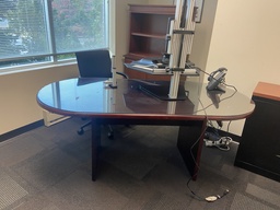 [#C5-84] Oval Glass Top Desk