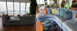 [#B7-5] 2 Piece Blue Sofa