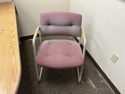[#B8-38] Pink Side Chair w Gray Arms