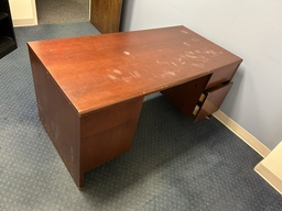 [#E4-58] 6' Cherry Wood Double Pedestal Desk