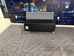 [#B2-1917] Black/Grey Small Lounge Sofa/Bench