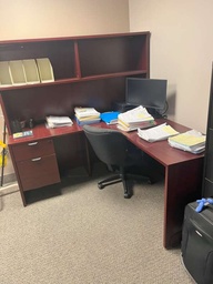 [#E6-103] L-Shaped Desk with Hutch