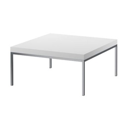 [#C3-18] KLUBBO SQUARE COFFEE TABLE, 31X31X15H, WHITE TOP/CHROME BASE