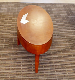 [#C3-6] Oval wood coffee table