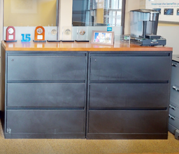 [#D8-8] 3D lateral filing cabinet blk w/ wood top