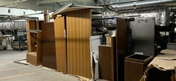 [#E9-32] Light and dark wooden office furniture set