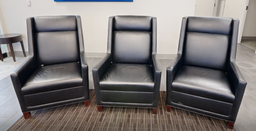 [#B12-5] Black tall back lounge chair