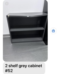 [#D1-52] Grey 2 shelf cabinet