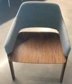 [#B4-33] DINING CHAIRS - GRAY W/WOOD LEGS &amp; SEAT