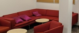 [#B7-25] Corner Sofa, Red