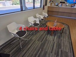 [#B8-1] White Chairs w/ Black Seat