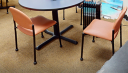 [#B8-7] Orange side chair no arms