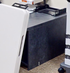 [#D19-20] Grey small 2 shelf cabinet