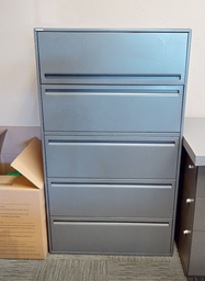 [#D12-13] 5D lateral file cabinet, silver
