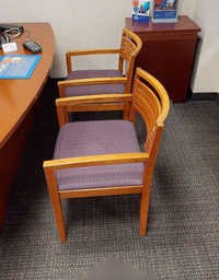 [#B9-13] Purple Guest Chairs (light wood)
