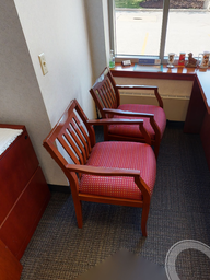 [#B9-14] Red Dotted Guest Chairs