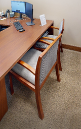 [#B9-7] Grey guest chair with arms