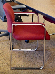 [#B8-12] Red guest chair with arms