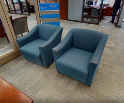 [#B12] Blue Lobby Chair