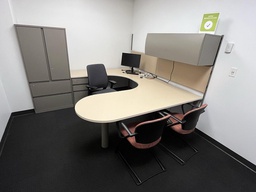 [#E8-53_22] U-Shaped Desk with Overhead (LH)