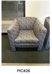 [#B12-26] LOUNGE CHAIRS , MIXED PURPLE PATTERN, NO TAG