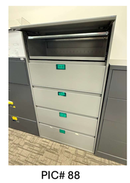 [#D12-88] 5 DRAWER LATERAL FILE - LIGHT GREY