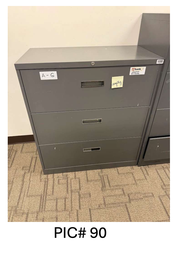 [#D8-90] 3 DRAWER LATERAL FILE CABINET - DARK GREY