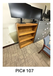 [#D2-107] WOOD BOOKCASE - 3 SHELF