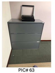 [#D8-63] 3-DRAWER LATERAL FILE CABINET (METAL) DARK GREY