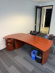 [#E3-46] Large Curved Wood Desk  