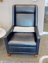 [#B12-4] Tall-back black lounge chair