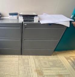 [#D8-6] Common Area Three Drawer Laterals Grey