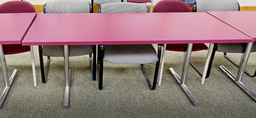[#C12-14] Rectangle meeting table, red