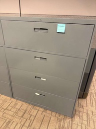 [#D10-5] 4-DRAWER LATERAL FILE CABINET (METAL) DARK GREY