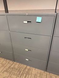 [#D10-6] 4-DRAWER LATERAL FILE CABINET (METAL) DARK GREY