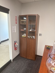 [#D3-9] bookcase combo with glass doors 
