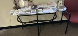 [#C3-37] Table, Metal / Glass Top