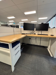 [#E10] Oak Sit/Stand Desk