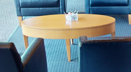 [#C3-9] Oval wood coffee table