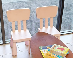 [#B8-7] Child wooden chair wht