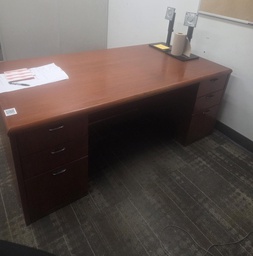 [#E4-237] wood desks - old and scratched 