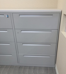 [#D10-12] 4 drawers cabinet w/top w/m grey