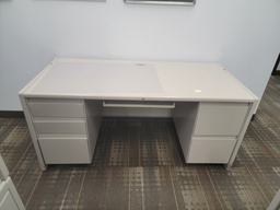 [#E2-25] Metal desk (white)
