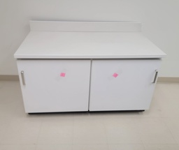 [#D5-142] 2 doors white cabinet-wood top