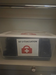 [#I2-330] misc reception area - placks/Picture/garbage bags/evacuation kit/book