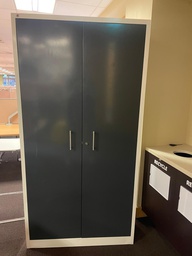 [#D22-35] 2 Hinged Door Tall Metal Storage Unit Grey
