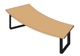 [#C4-19] Communal Right ArcTable With Power 2794mmW x 914mmD x 749mmH