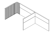 [#A4-16] Canvas Wall Partitions 5639mmW x 2134mmD x 1615mmH