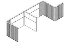 [#A4-14] Canvas Wall Partitions 1524mmW x 5950mmD x 1615mmH